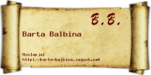 Barta Balbina névjegykártya